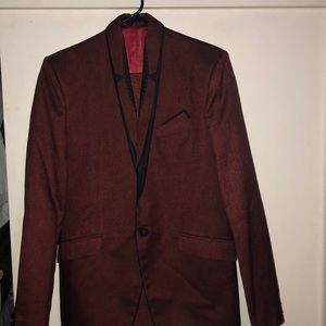 Burgundy suit